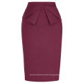 Grace Karin Women's High Stretchy Hips-Wrapped Vintage Retro Wine Red Pencil Skirt CL010454-4